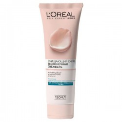 Скраб для лица, L'Oreal (Лореаль) 150 мл Бесконечная Свежесть двойной совершенствующий кожу для нормальной и смешанной кожи