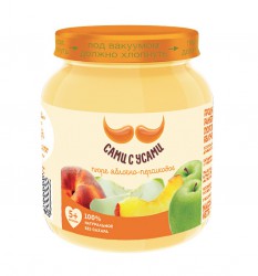 Пюре Сами с Усами яблоко персик без сахара с 5 мес 100 г