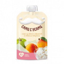 Пюре Сами с Усами яблоко абрикос творог с 6 мес 80 г