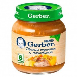 Пюре Gerber тушеные овощи с телятиной с 6 мес 130 г