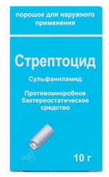 Стрептоцид, пор. д/наружн. прим. 10 г №1 банка с дозатором