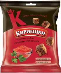 Сухарики, Кириешки 40 г ржаные красная икра