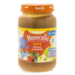 Пюре Непоседа яблоко клюква без сахара с 5 мес. 190 г