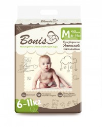 Подгузники, Bonis (Бонис) 6-11 кг р. M №40