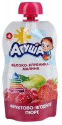 Пюре Агуша яблоко малина клубника 90 г