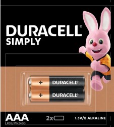 Батарейки 2 шт. Duracell Симпли ААА алкалиновые 1.5 V