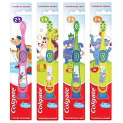 Зубная щетка детская, Colgate (Колгейт) 2-5 лет супермягкие щетинки на присоске цвет в ассортименте