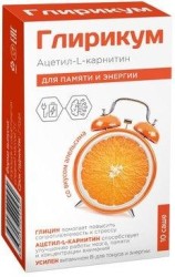 Глирикум глицин+ацетил-L-карнитин, пор. 3 г №10 БАД для памяти и энергии саше